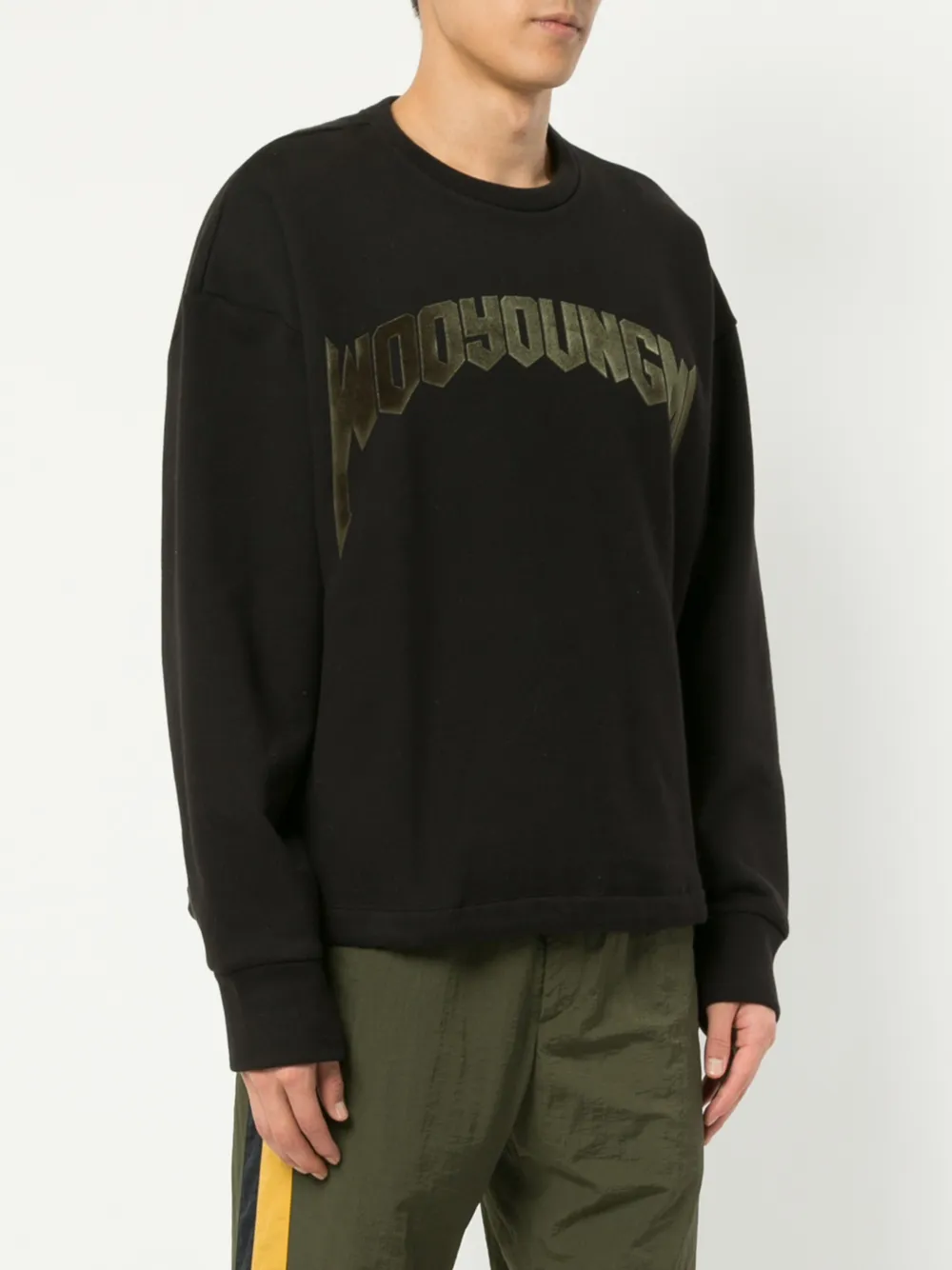  Wooyoungmi Sweatshirt Mit Logo Patch   Schwarz 