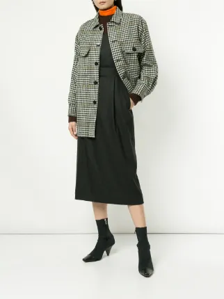 oversized check print shirt展示图