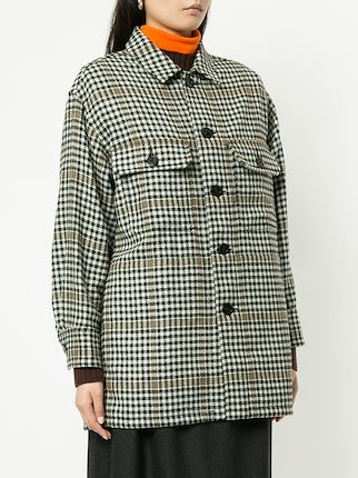 oversized check print shirt展示图