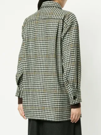 oversized check print shirt展示图