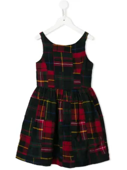 Vestito tartan senza maniche