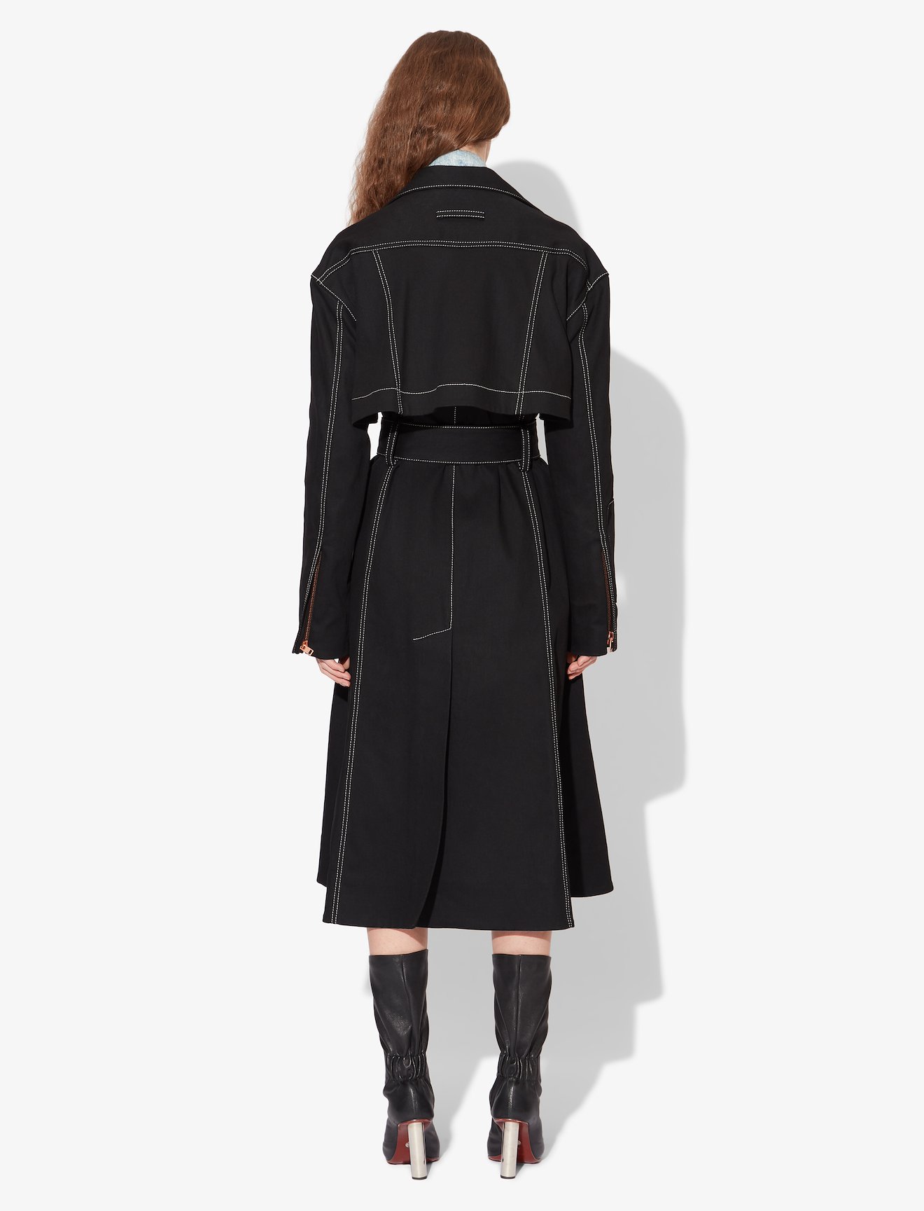 Topstitch Denim Trench Coat #2