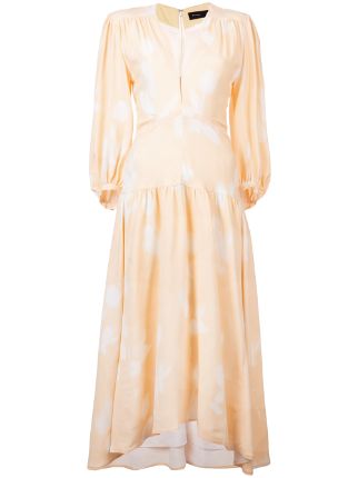 Proenza Schouler Rose Imprint Long Sleeve Dress Farfetch