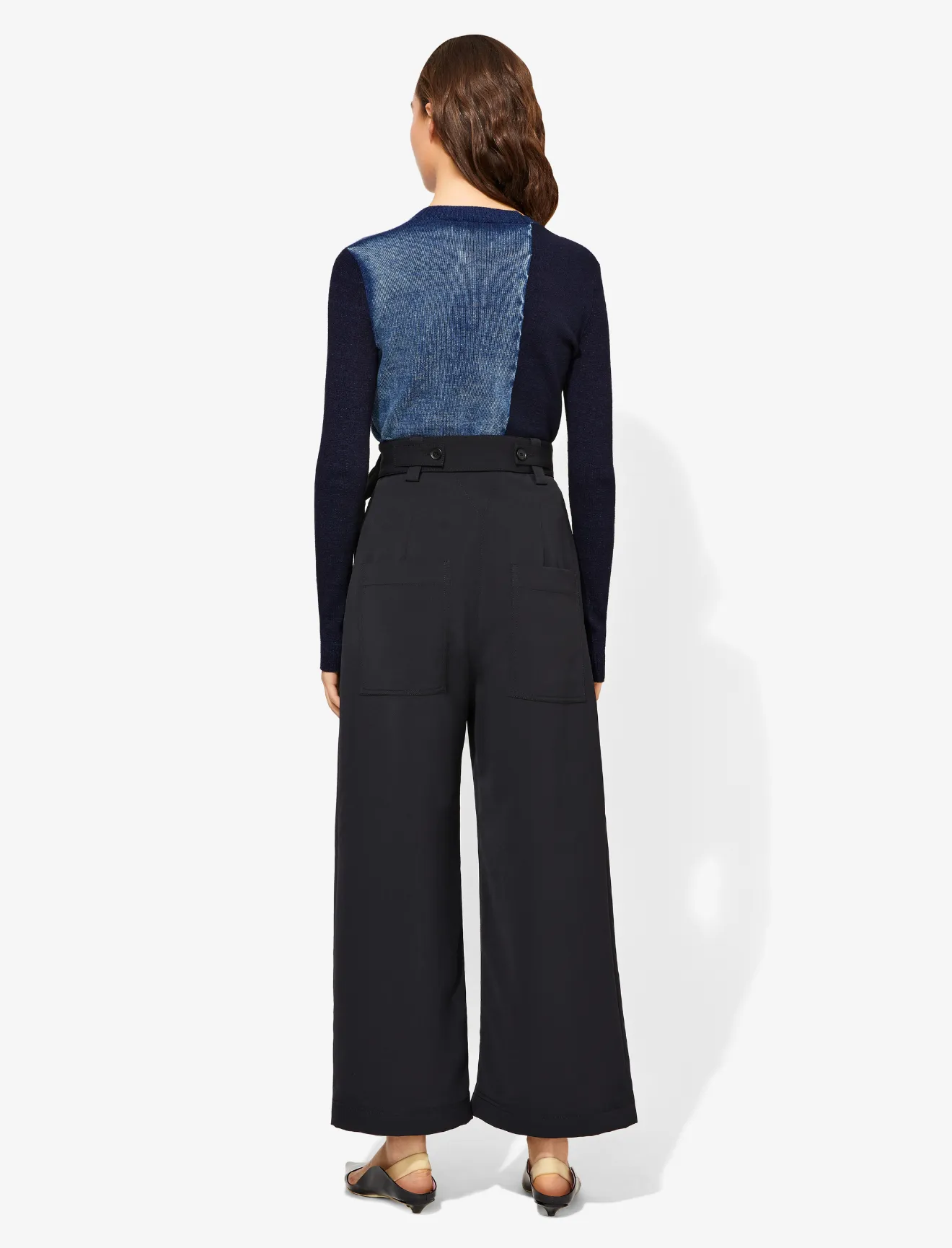 Belted Crêpe Pants in black | Proenza 