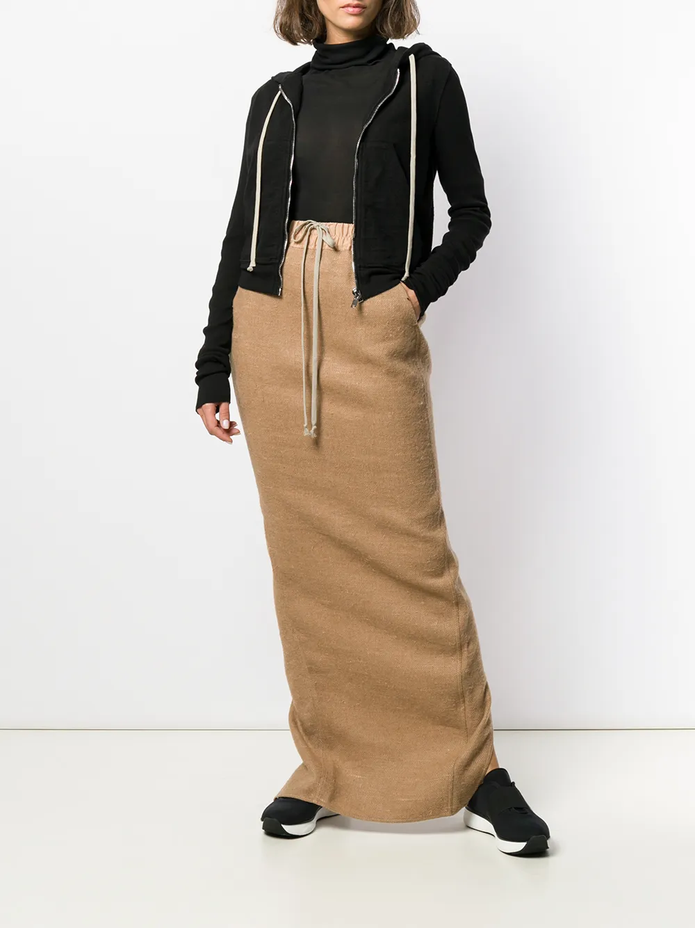 Rick Owens Kokerrok met trekkoord Beige