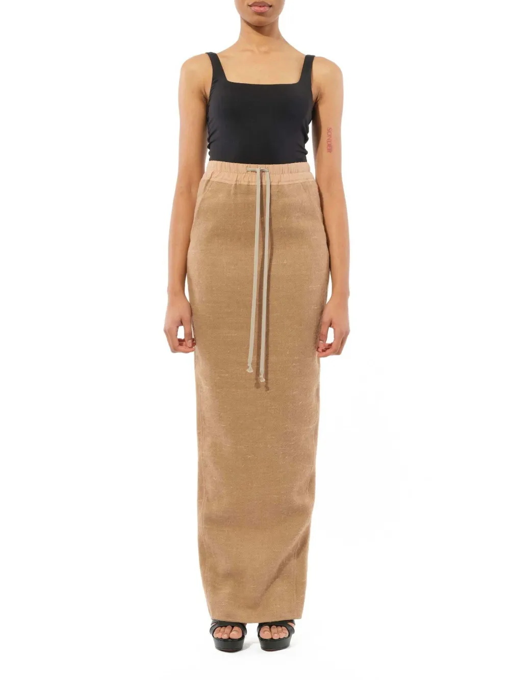 Rick Owens Pillar drawstring-waist skirt