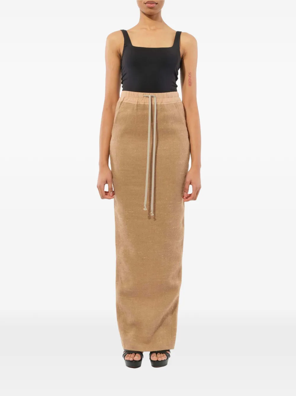 Rick Owens Pillar drawstring-waist skirt
