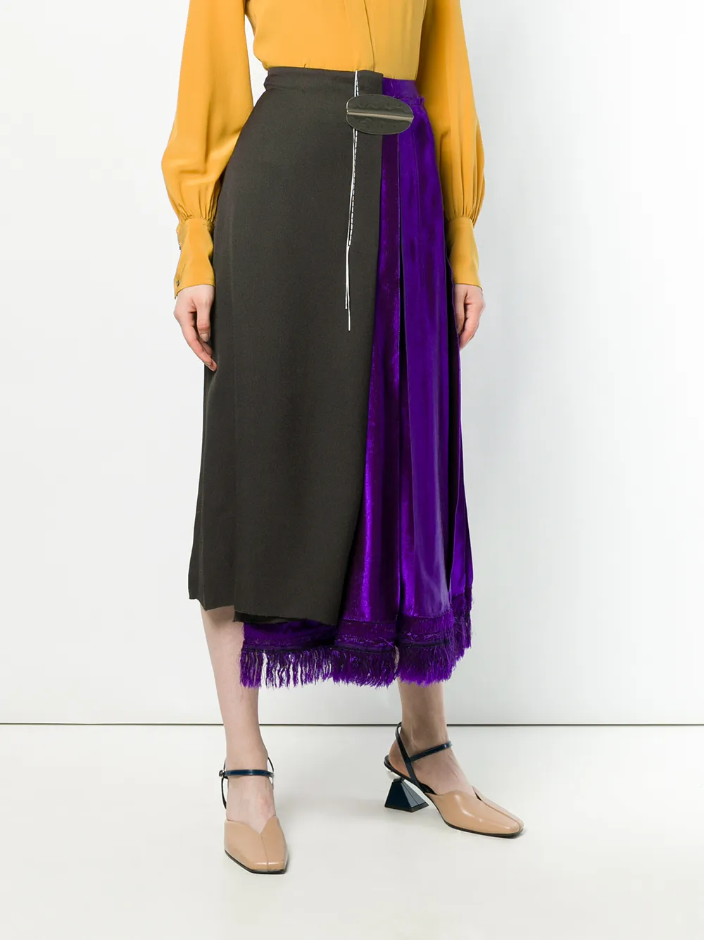 Marni asymmetric wrap front skirt Bruin