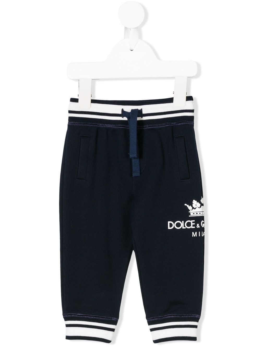 Dolce & Gabbana Babies' Drawstring Waist Track Pants In Black