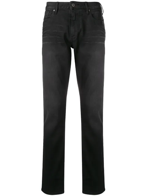 Emporio Armani jean droit à effet délavé