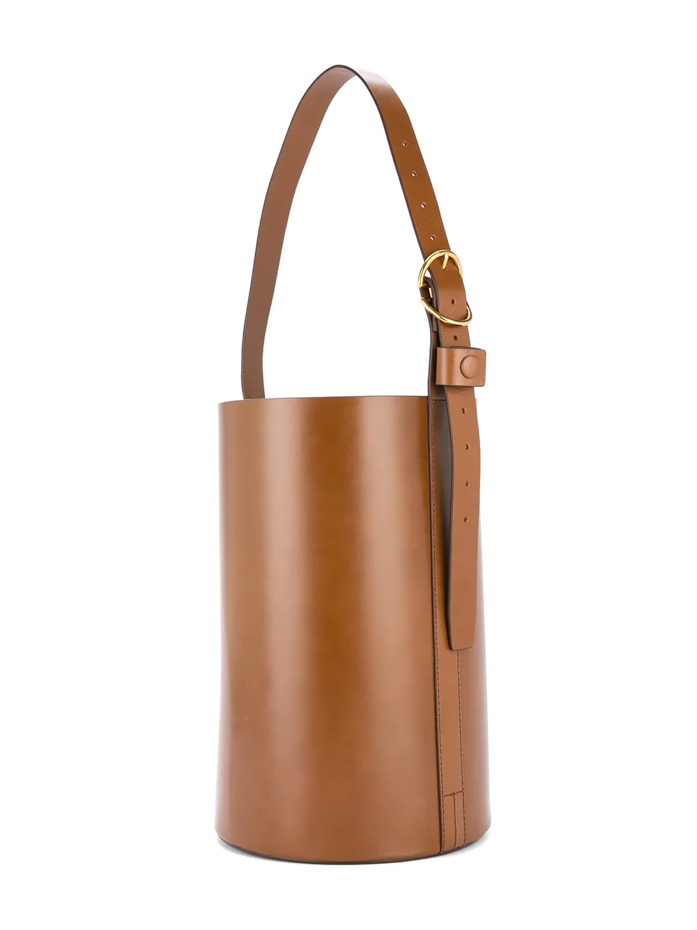 trademark small leather bucket bag