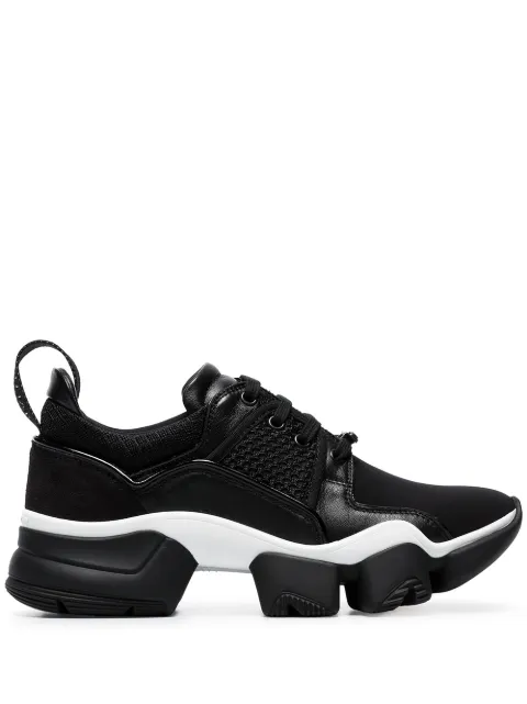 Click to view more detailed imagery on our partner's website Givenchy Black Jaw Chunky Leather Low-Top Sneakers - 黑色 In Black
