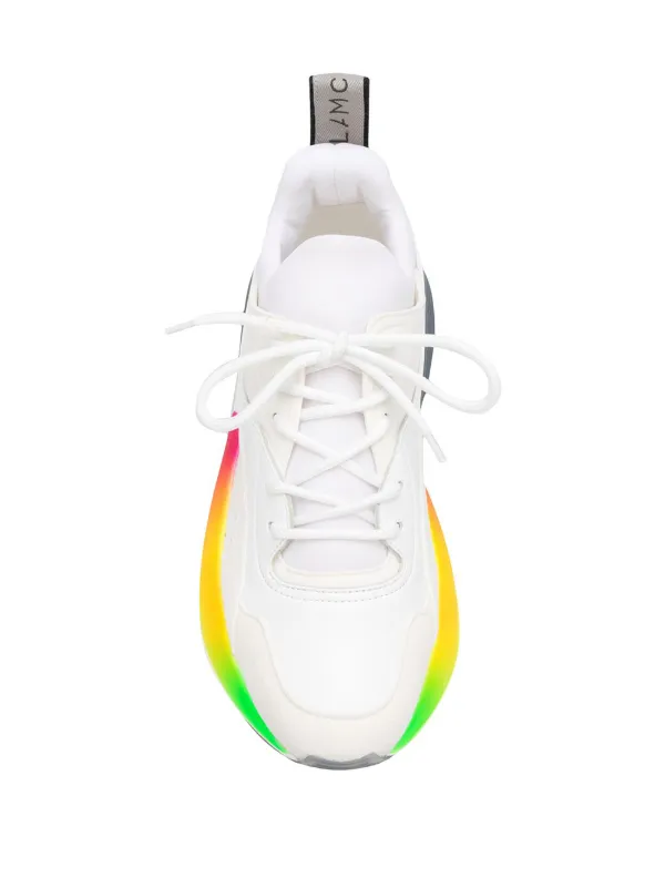 white rainbow platform sneakers