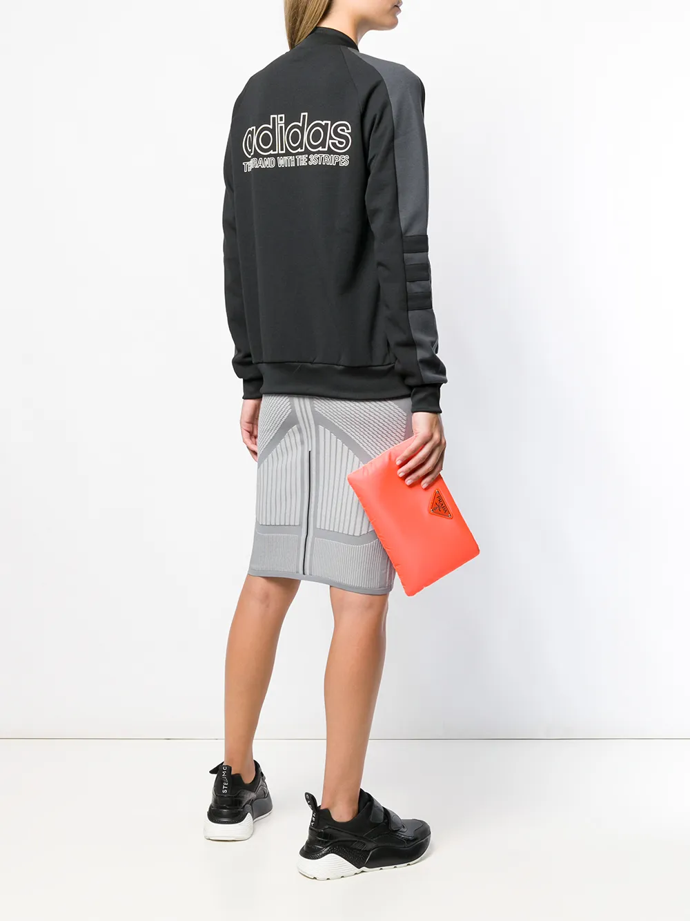adidas stripe detail track jacket Zwart