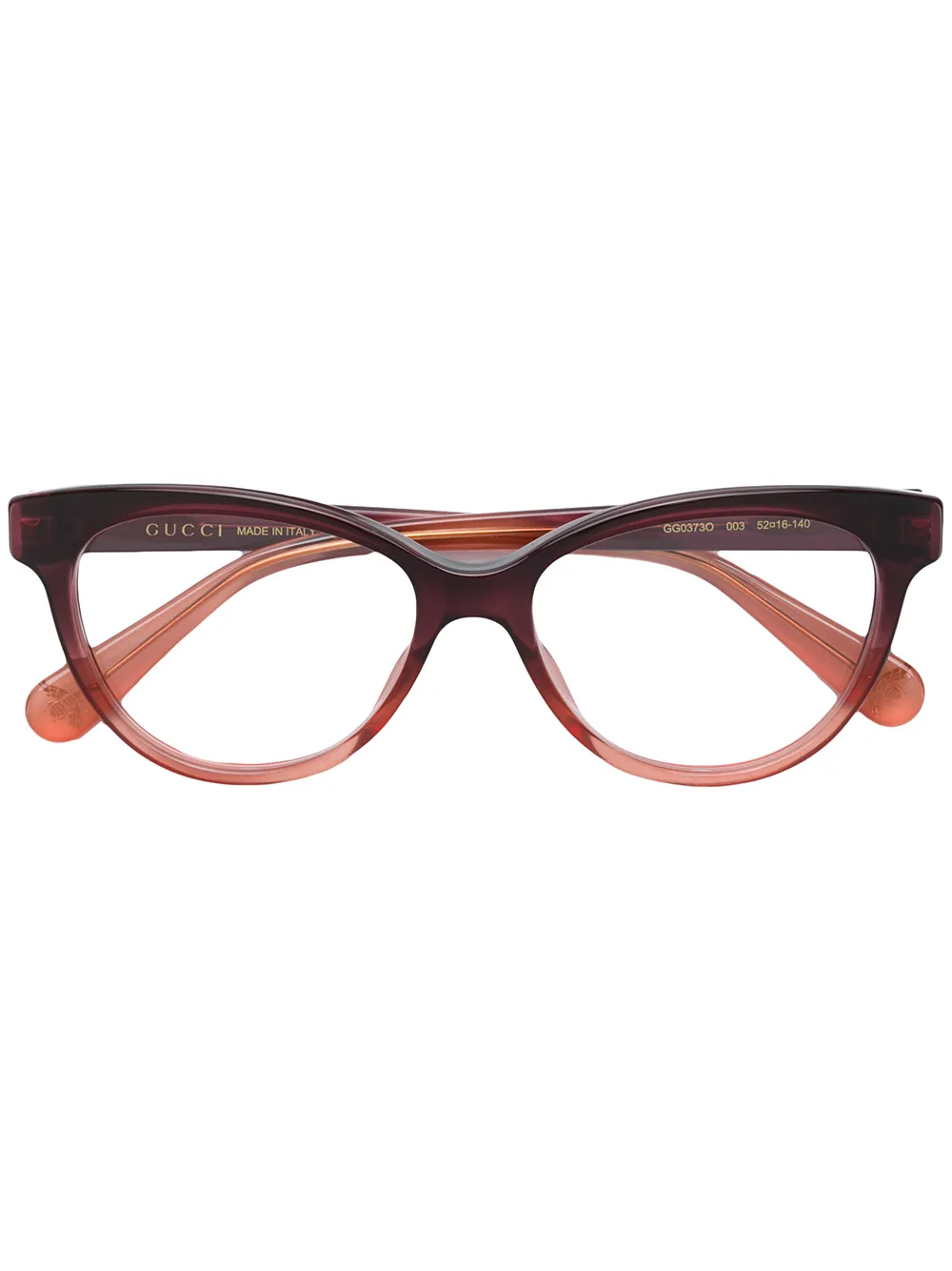 фото Gucci eyewear контрастные очки в оправе 'кошачий глаз'
