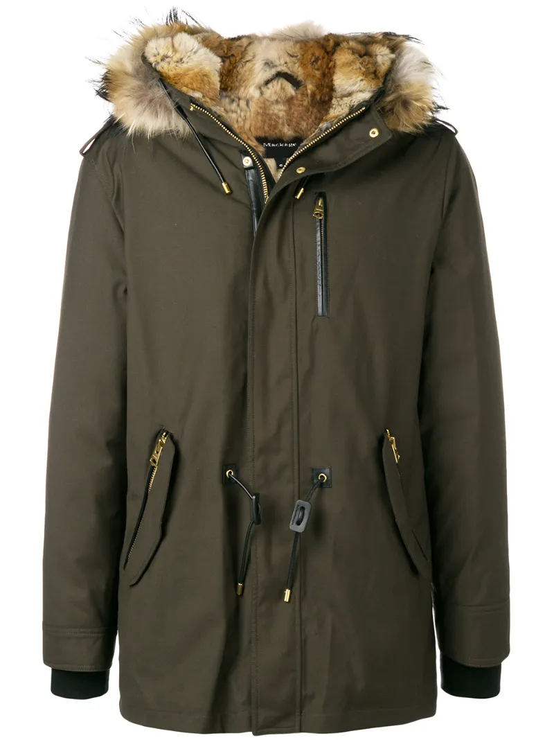Mackage пуховик с капюшоном с оторочкой мехом енота