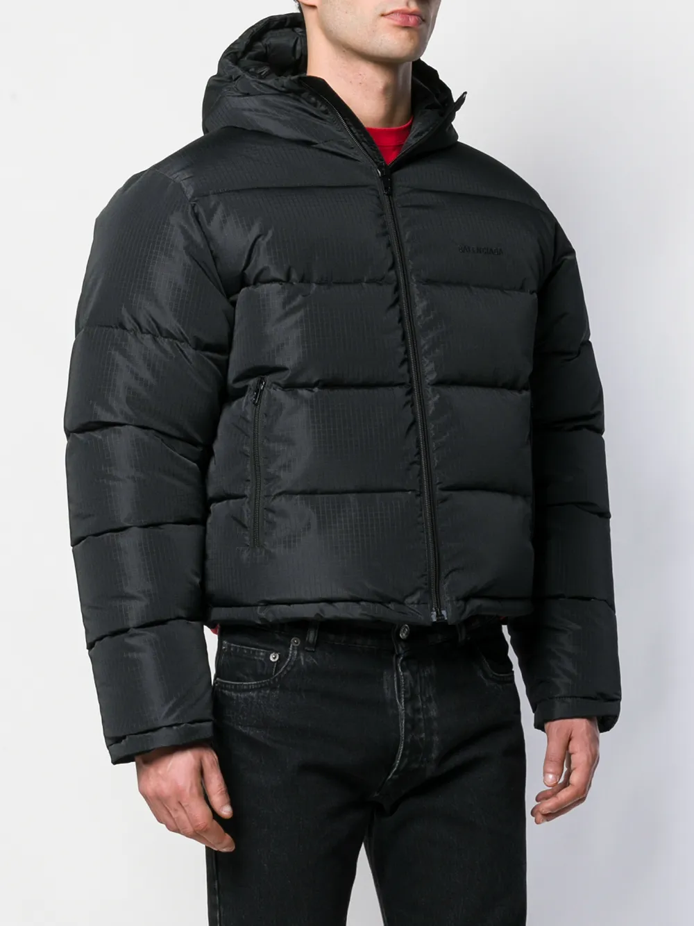 Balenciaga klein gewatteerd jack Zwart