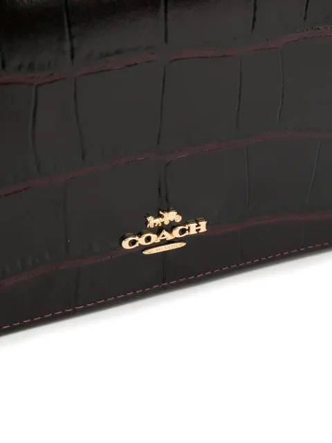 COACH COACH CROCODILE EFFECT CLUTCH BAG - PURPLE