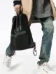 Image 2 of Gucci logo print leather drawstring backpack