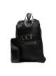 Gucci logo print leather drawstring backpack