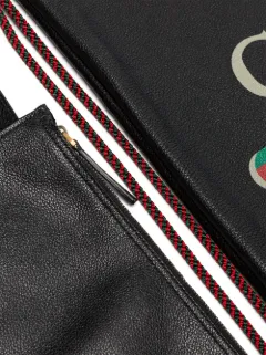 gucci print leather drawstring backpack