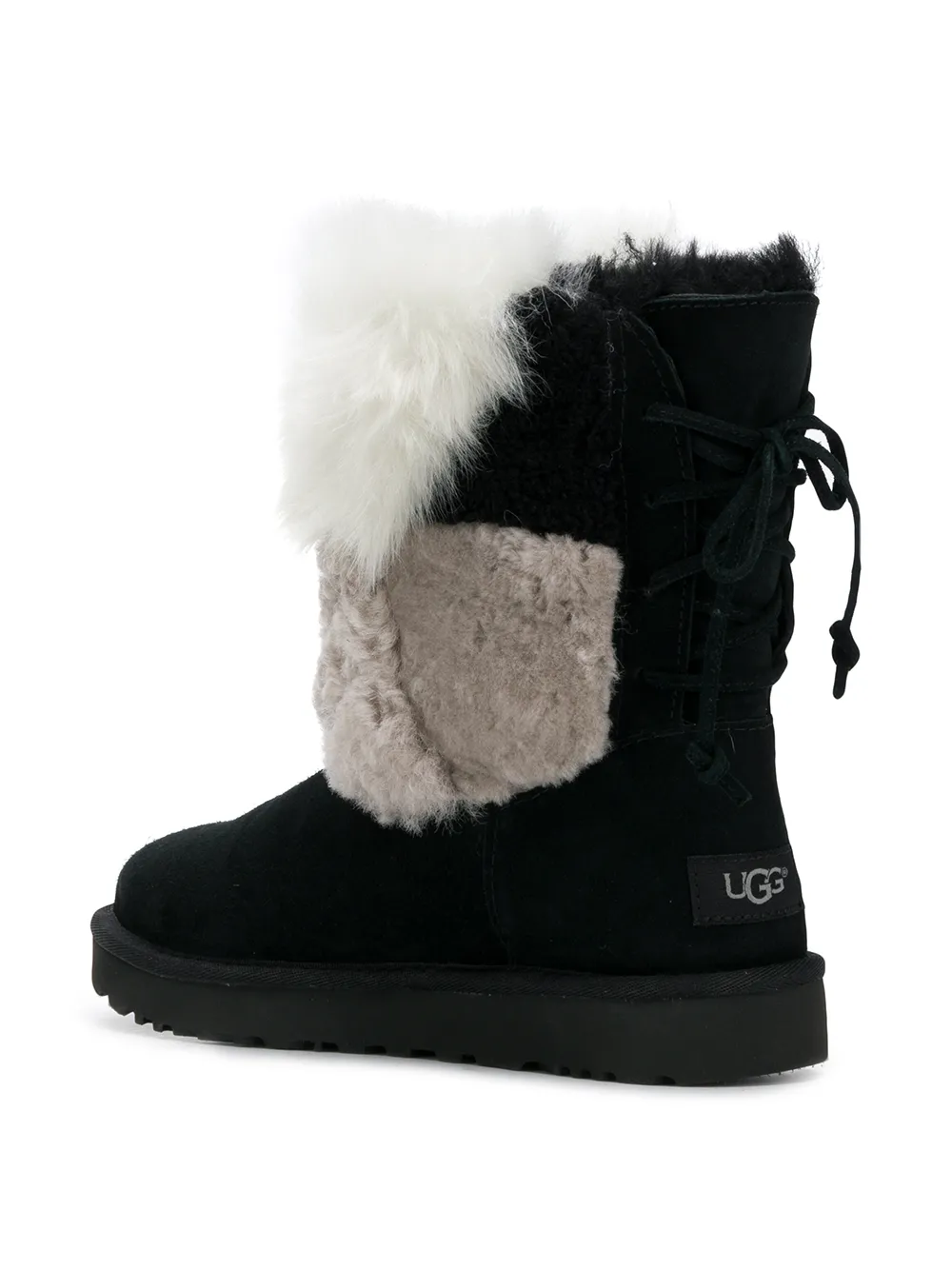 ugg patchwork fluff boot