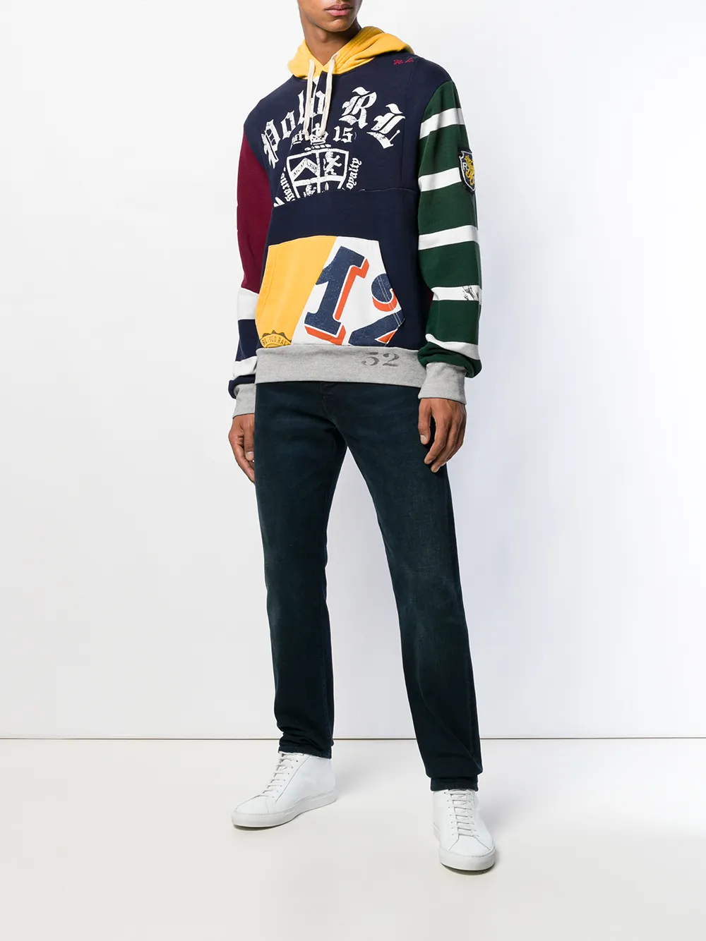 polo ralph lauren patchwork rugby hoodie