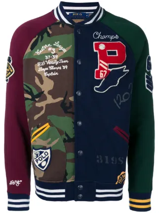 polo patchwork rugby hoodie