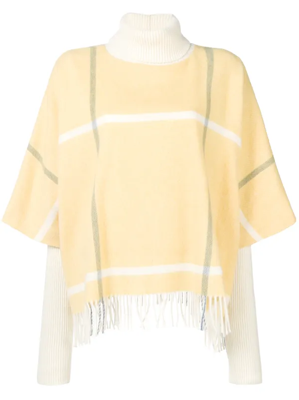Roksanda Check Fringed Jumper in Yellow