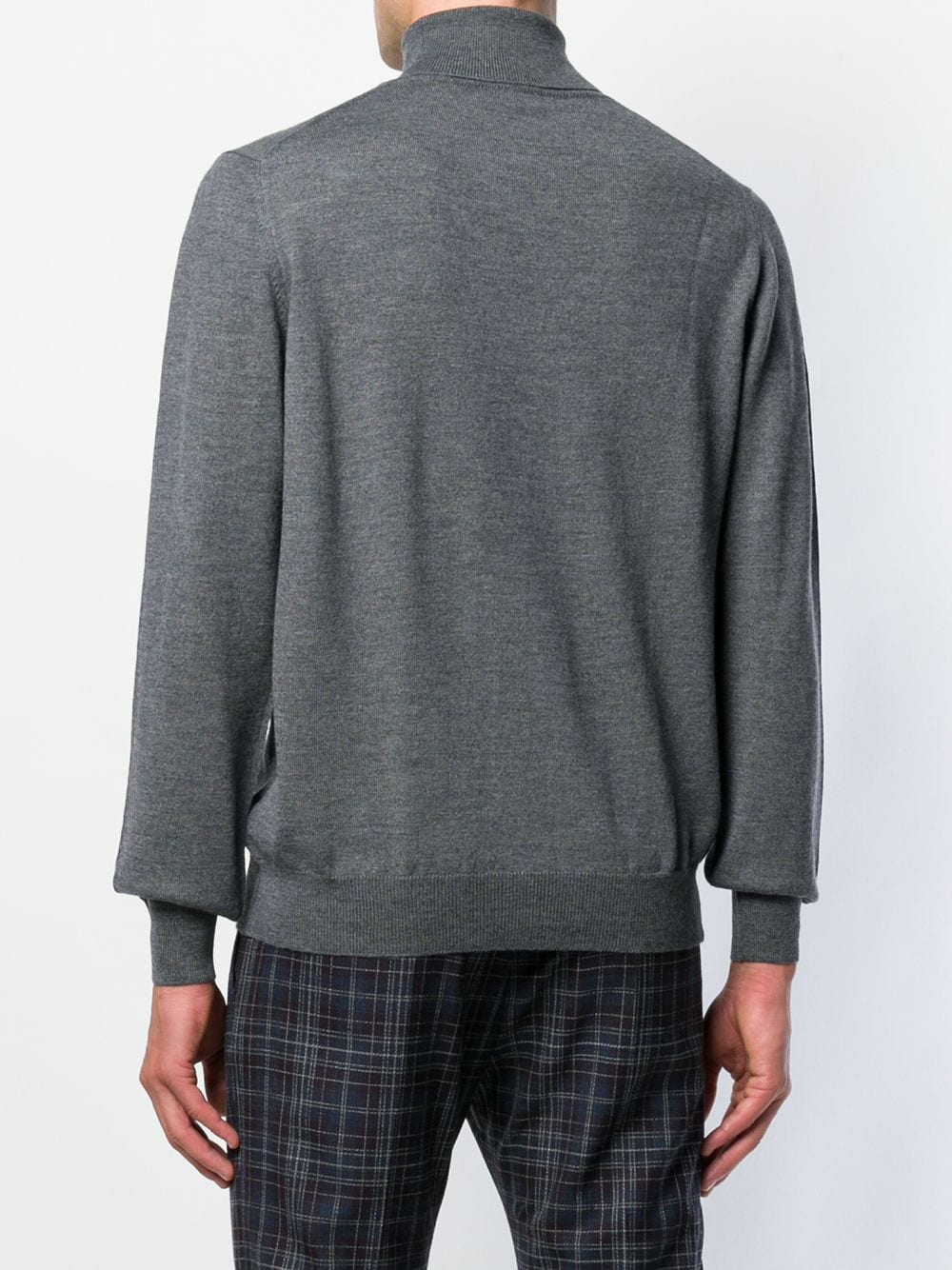 Shop Barba Turtleneck Sweater In Grey