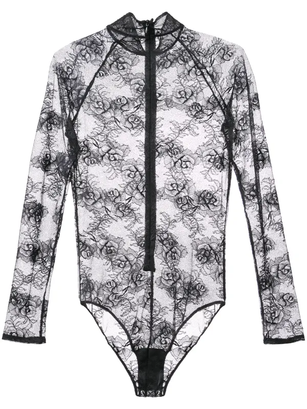 lace bodysuit over turtleneck