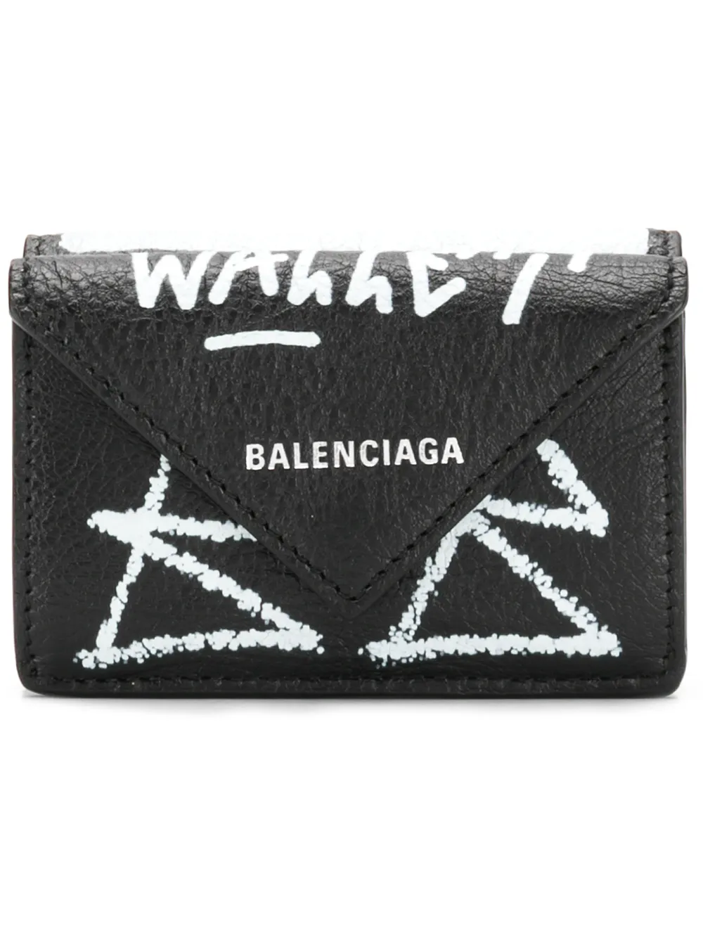 BALENCIAGA Papier mini printed textured-leather wallet