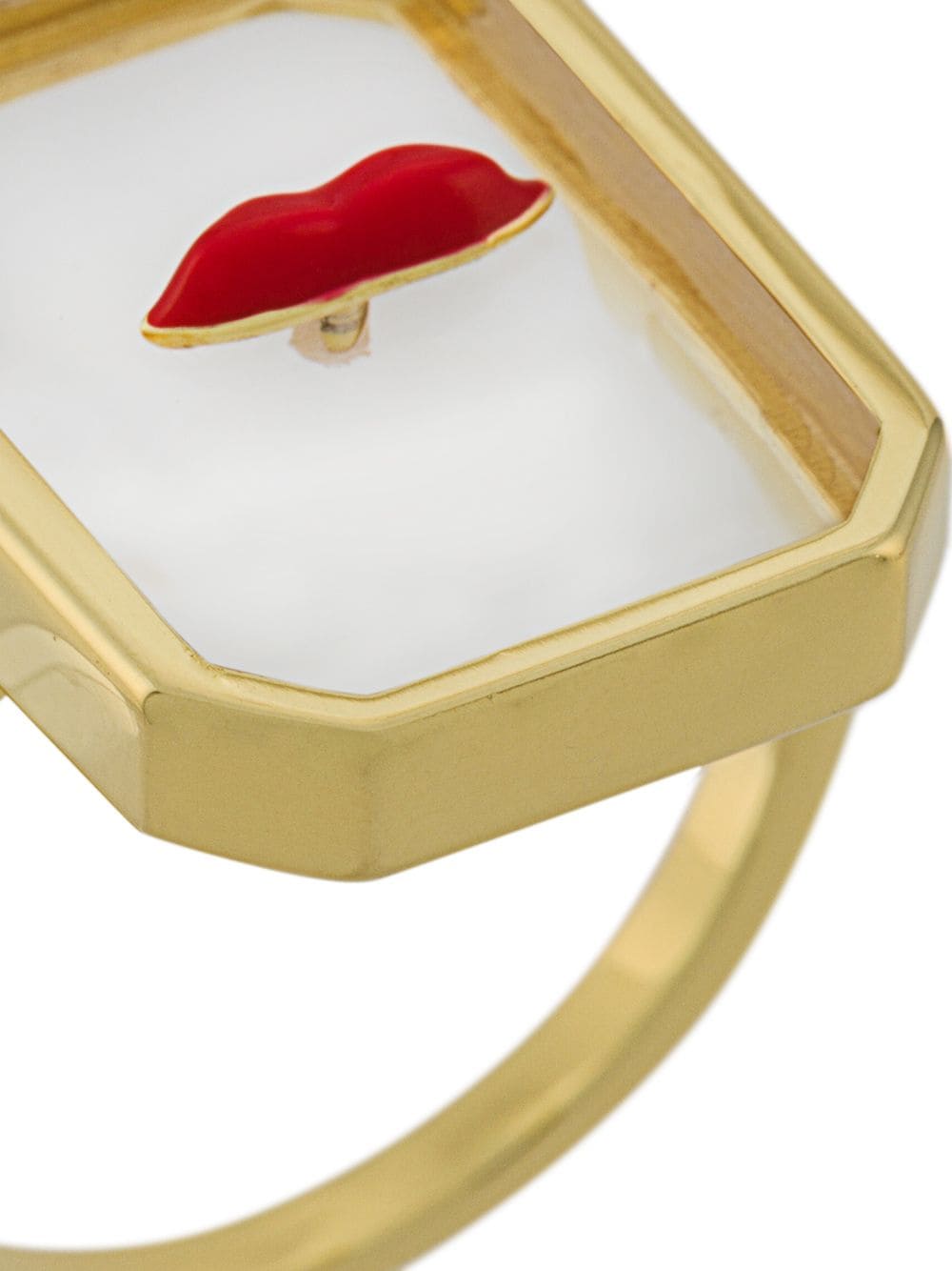 фото Eshvi кольцо с декором в форме губ с эмалью