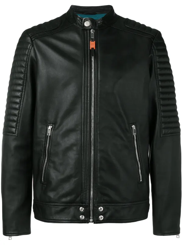 FEMALE LADIES WOMAN PREMIUM SHEEP LEATHER BIKER JACKET PANELED STYLE GOLDEN ZIP