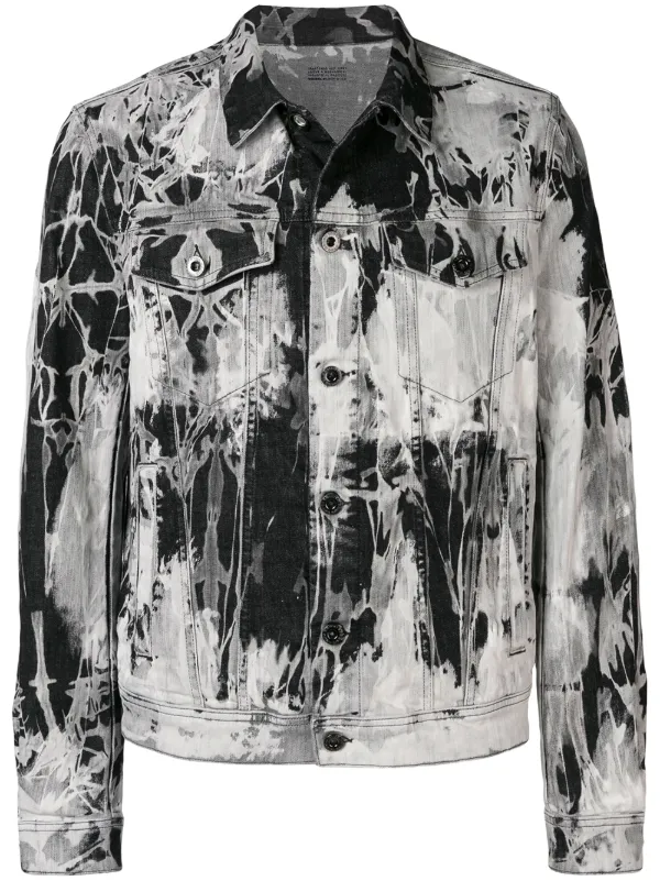 bleached black denim jacket