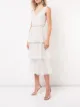 Marchesa Notte frilled midi dress