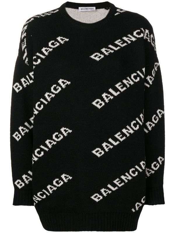 Balenciaga バレンシアガ オールオーバー ロゴ セーター - FARFETCH