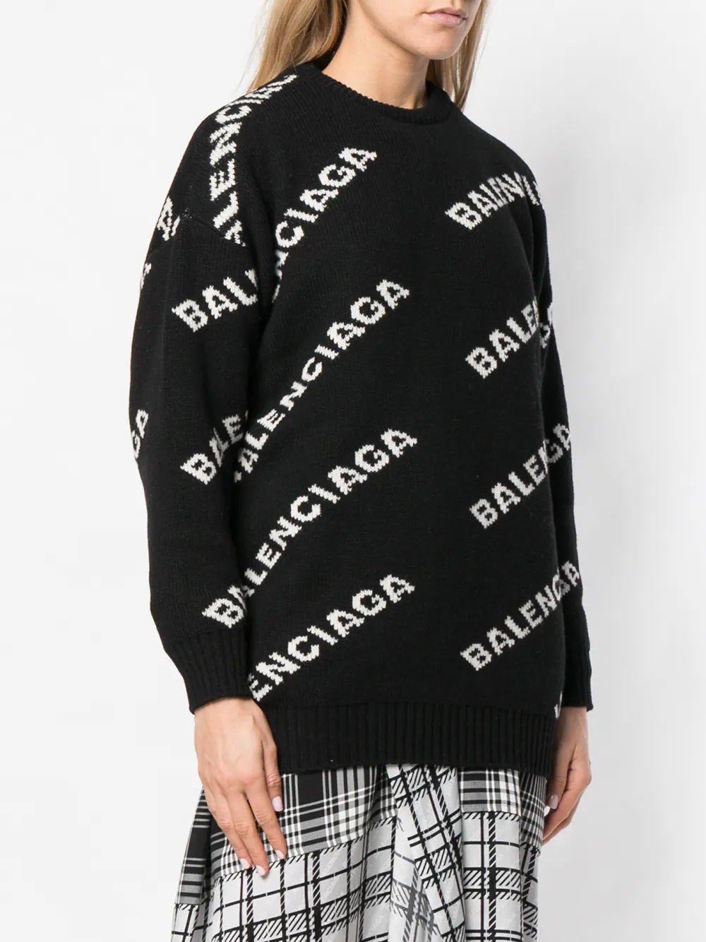 Balenciaga バレンシアガ オールオーバー ロゴ セーター - FARFETCH