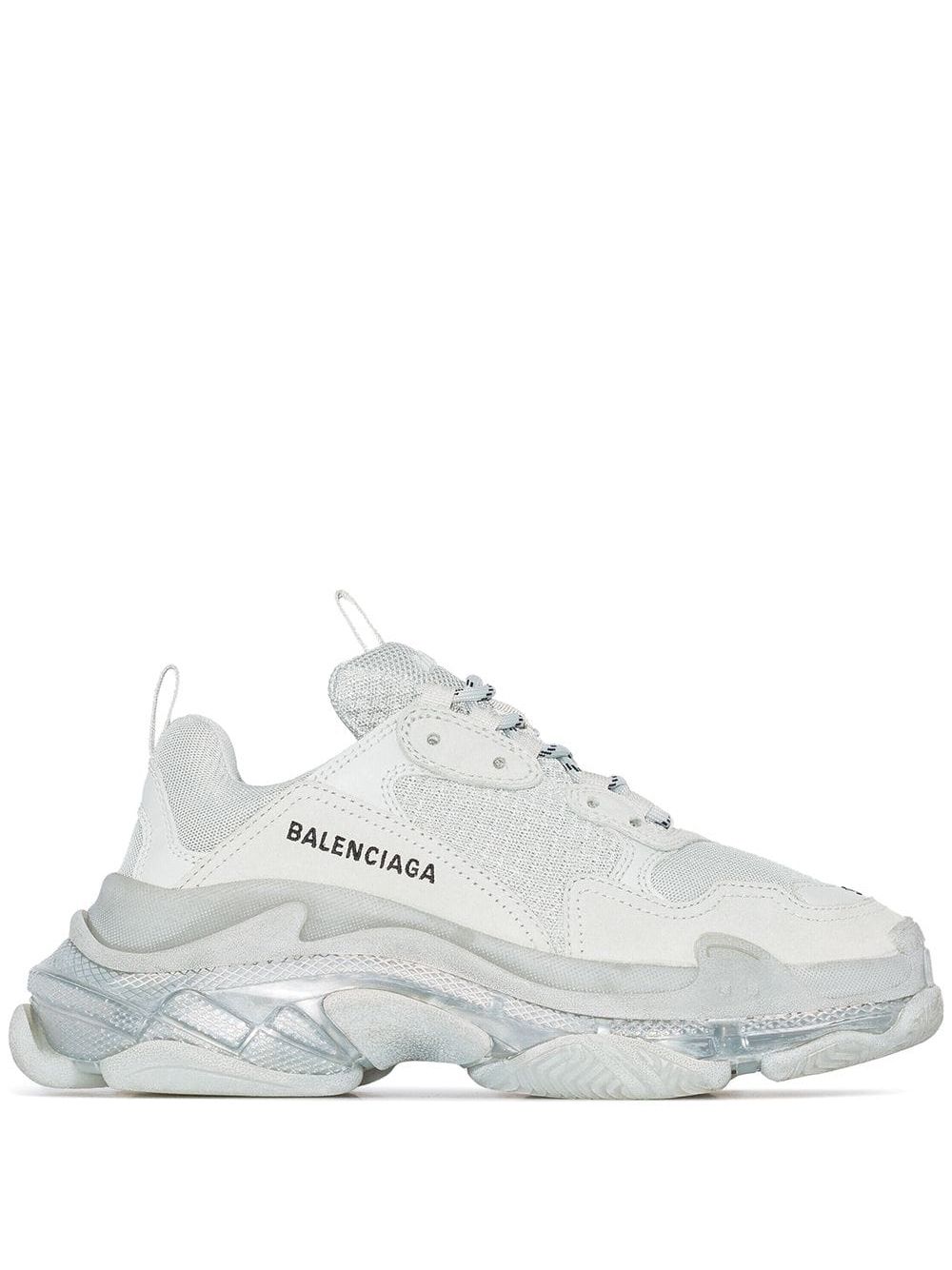 Balenciaga Triple S leren low-top sneakers Grijs