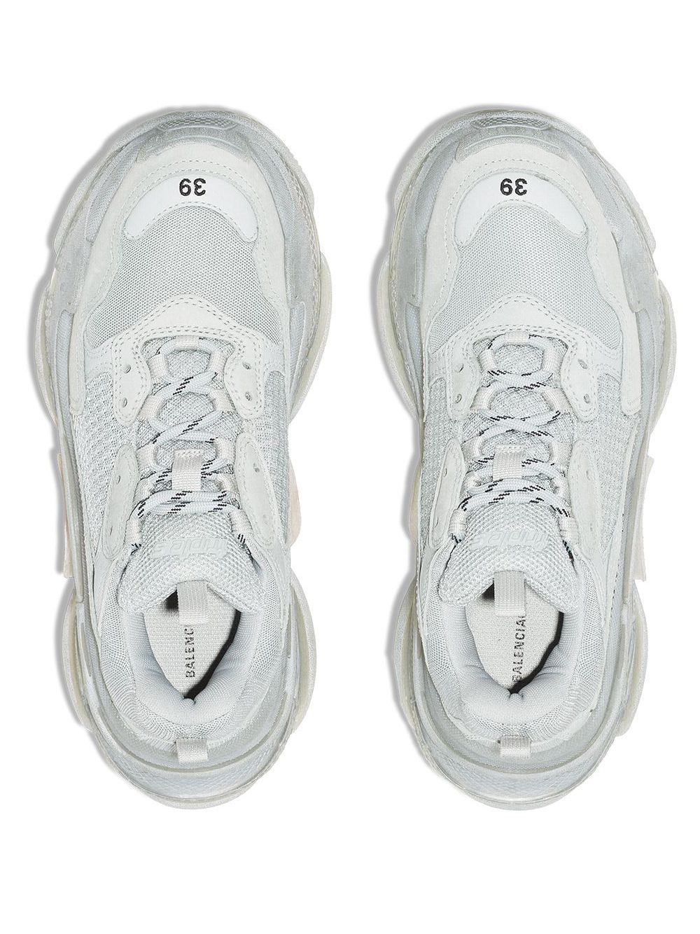 Balenciaga Triple S leren low-top sneakers Grijs