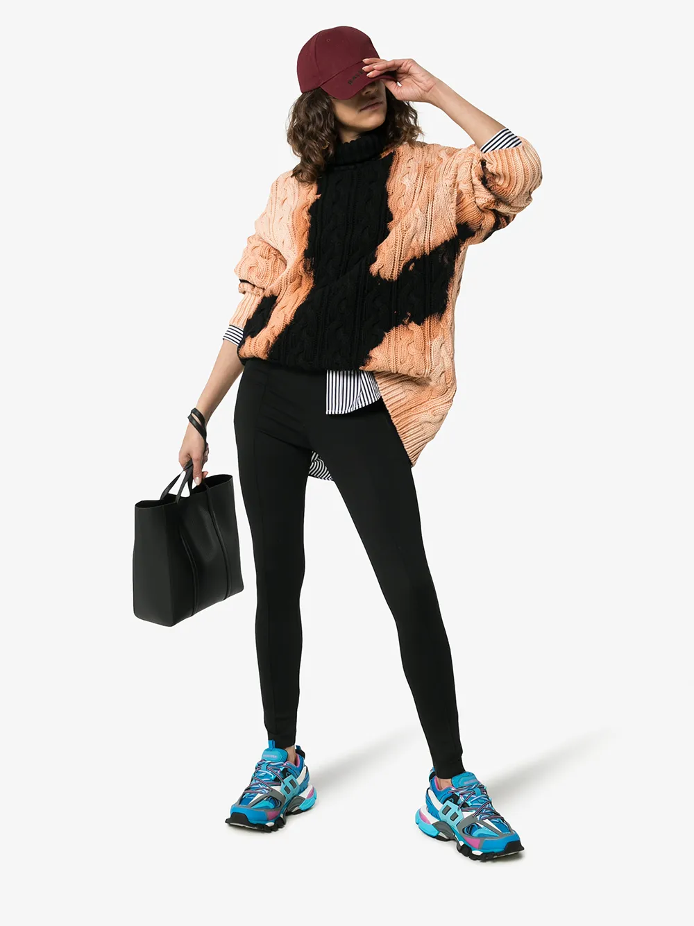 Balenciaga Sneakers BALENCIAGA BLUE AND PINK TRACK CAGED MULTI-TEXTURE SNEAKERS
