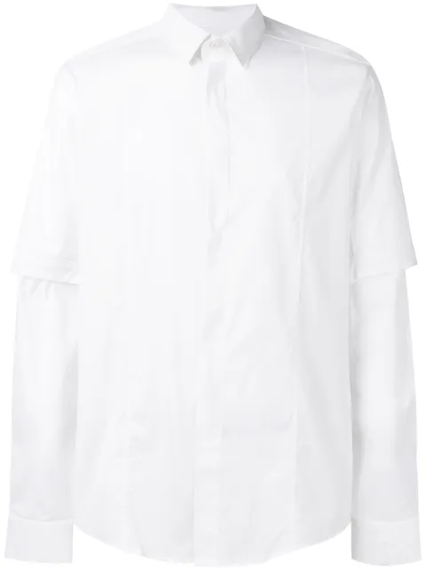 LES HOMMES LES HOMMES D-RING BUCKLE SHIRT - WHITE