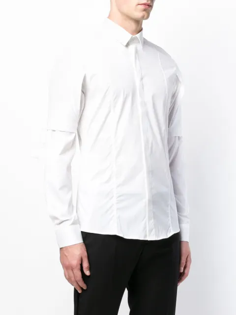 LES HOMMES LES HOMMES D-RING BUCKLE SHIRT - WHITE