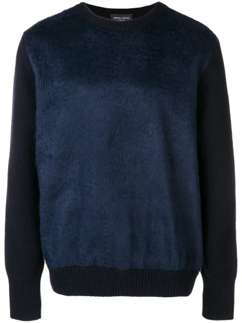 ROBERTO COLLINA ROBERTO COLLINA CREW NECK FUR JUMPER - BLUE