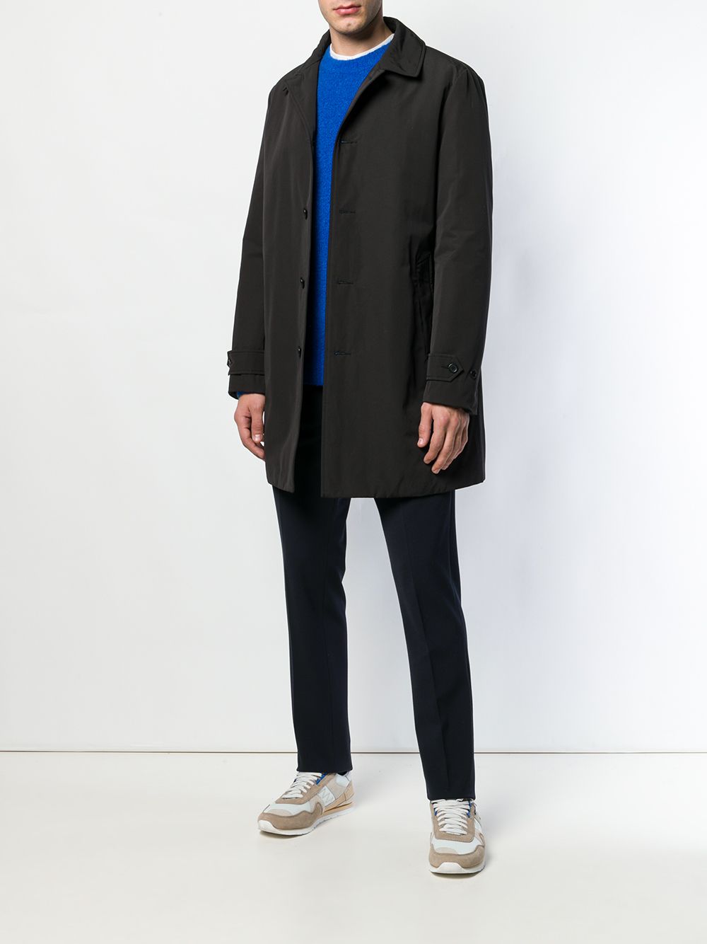 ASPESI loose fit buttoned coat - Zwart