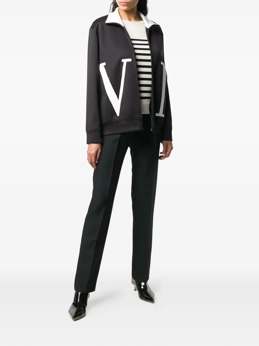 Valentino Garavani Sweater met rits Zwart