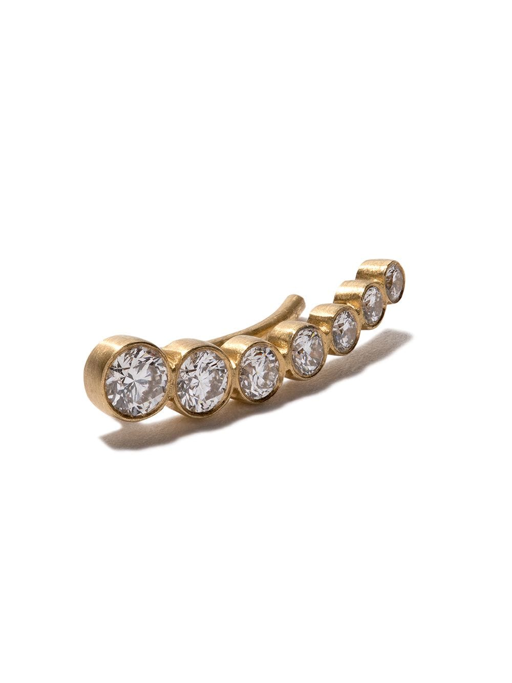 Shop Sophie Bille Brahe 18kt Yellow Gold Petite Croissant De Lune Diamond Earring