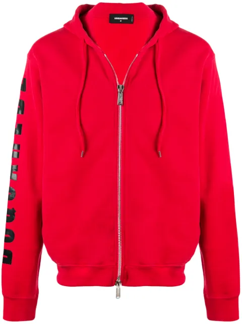 DSQUARED2 logo-print zip-up hoodie