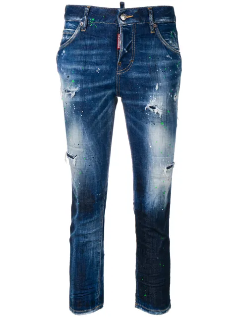 DSQUARED2 ripped skinny crop jeans