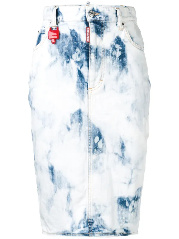 acid wash pencil skirt